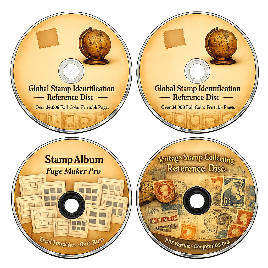 Worldwide Stamp Reference 4‑Disc Set – 34,000 Full‑Color Printable Pages