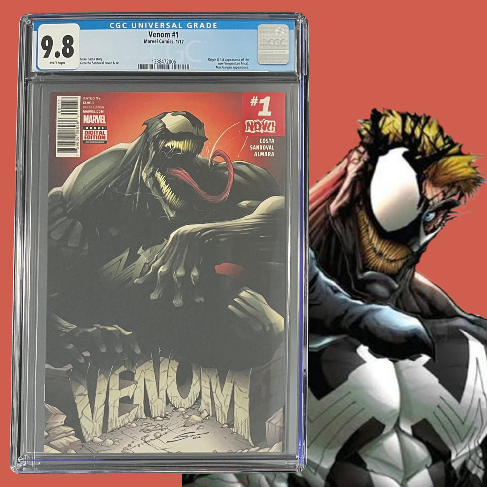 VENOM #1 (2017) CGC 9.8 White Pages - 1st Appearance of New Venom (Lee Price)