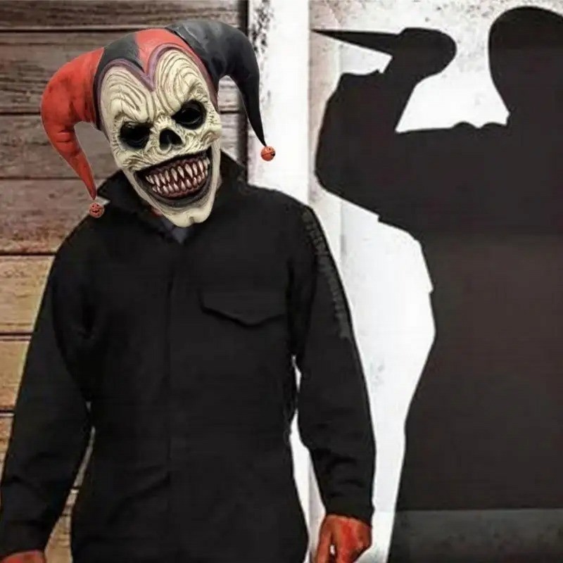 Funny Clown Mask Latex Adjustable Eye Holes Halloween Adult Cosplay Party Prop