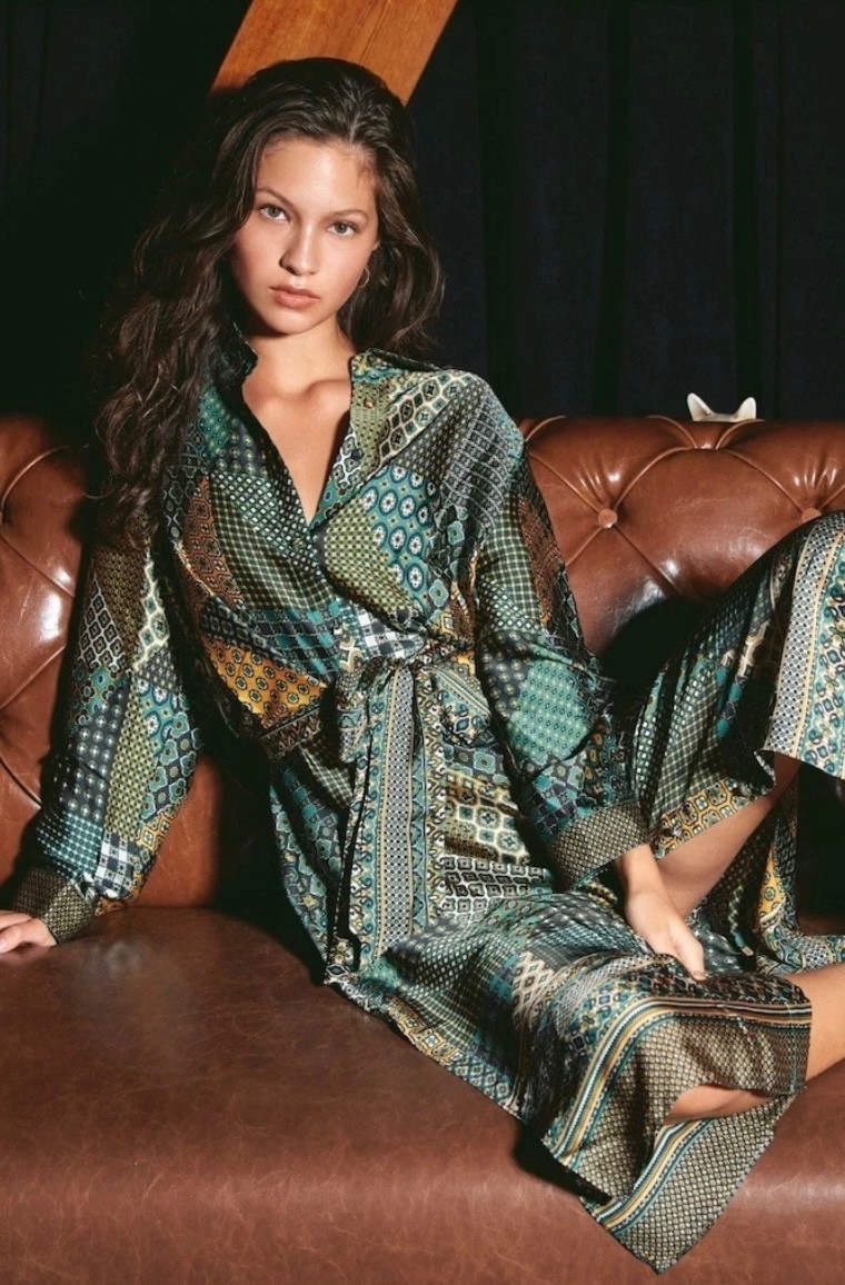 Boho Patchwork Satin Shirt Midi Dress S Hippie Gypsy Fall Spring Lightweight Boho Patchwork Satin Shirt Midi Dress S Hippie Gypsy Fall Spring Lightweight