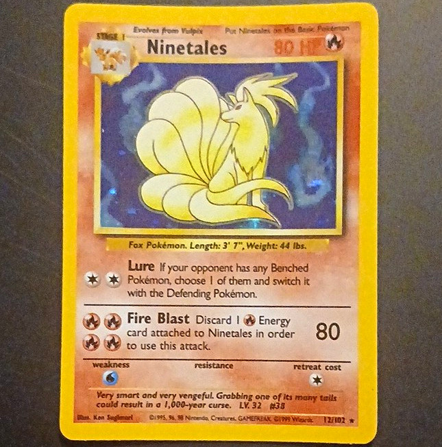 Pokemon TCG Ninetales 12/102 Base Set Holo Rare