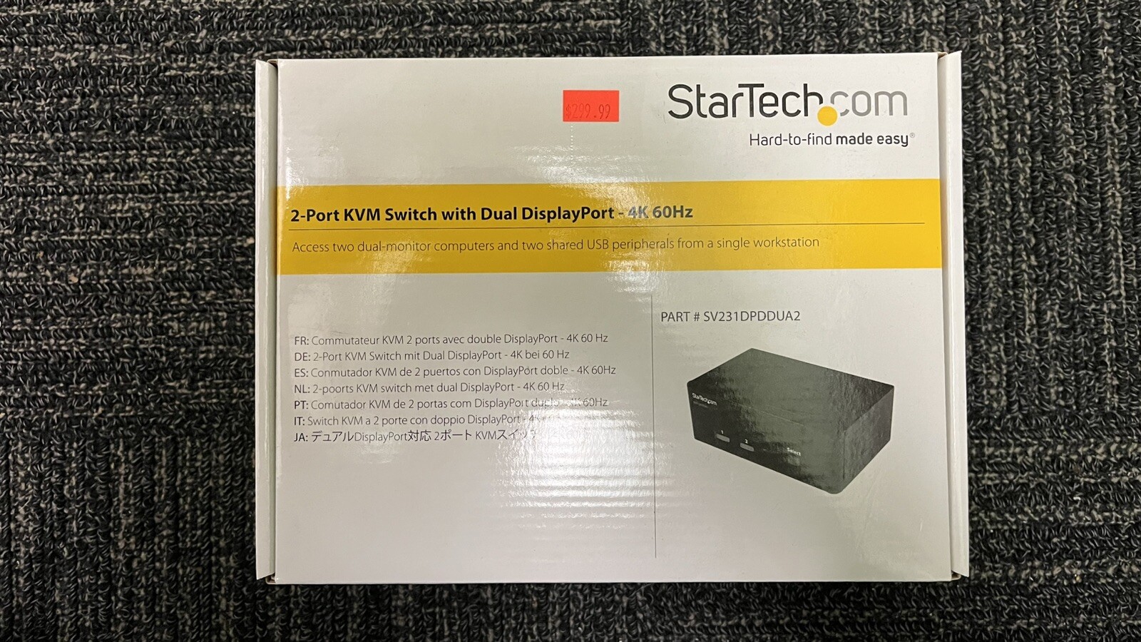 STARTECH.COM 2-Port KVM Switch With Dual DisplayPort - 4k 60Hz STARTECH.COM 2-Port KVM Switch With Dual DisplayPort - 4k 60Hz