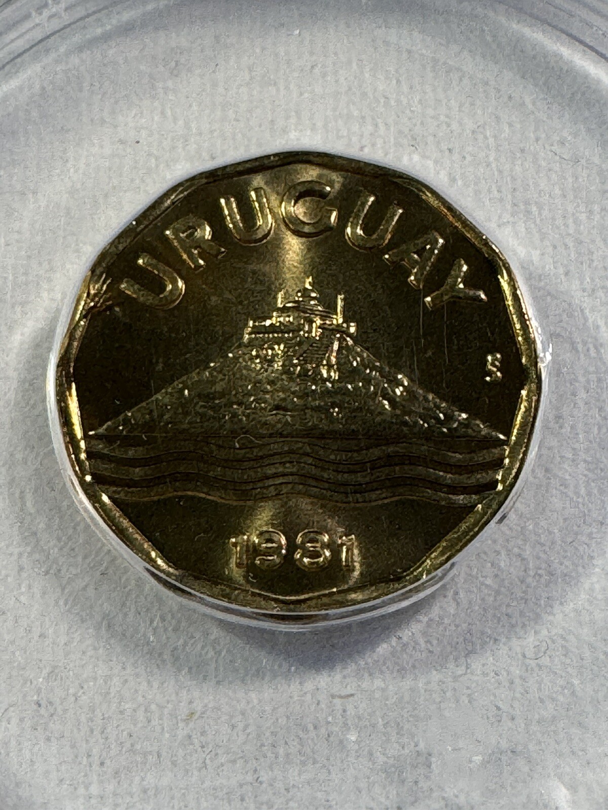 1981-So Uruguay 20 Centesimos Graded MS 68 by ANACS