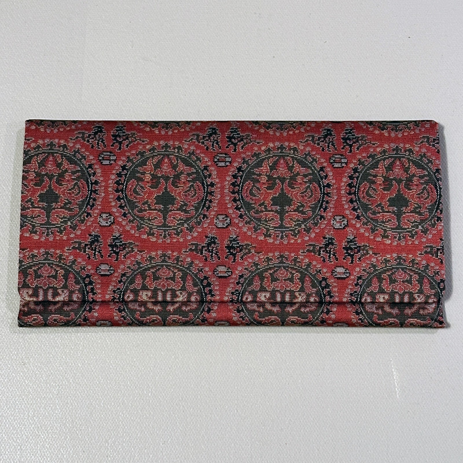 VTG Japanese Double Dragon Zodiac Vintage Double Pocket Fabric Wallet Japan New VTG Japanese Double Dragon Zodiac Vintage Double Pocket Fabric Wallet Japan New