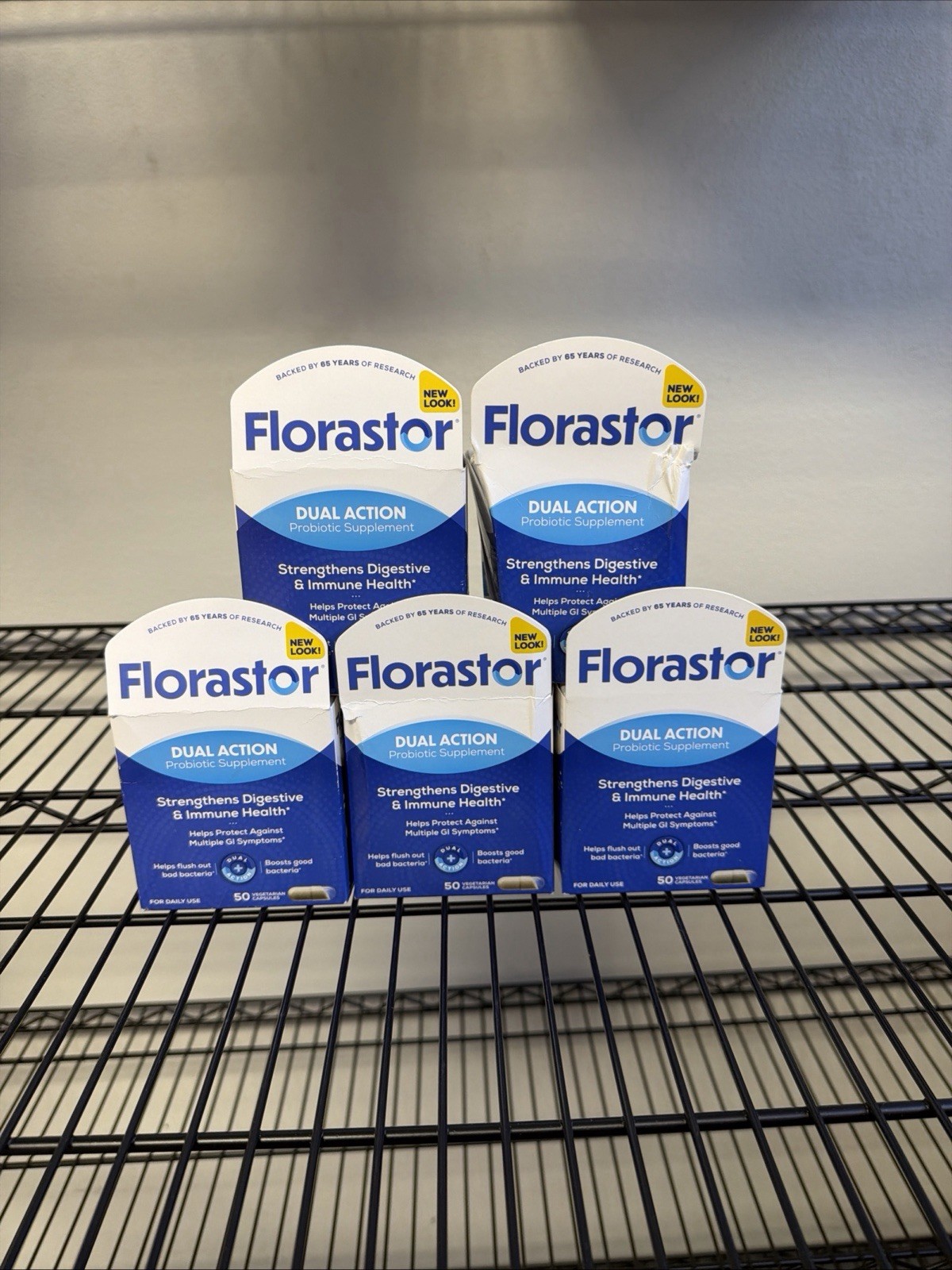 5 New Florastor Dual Action Probiotic Supplement - 50 Capsules Each Exp. 04/27+