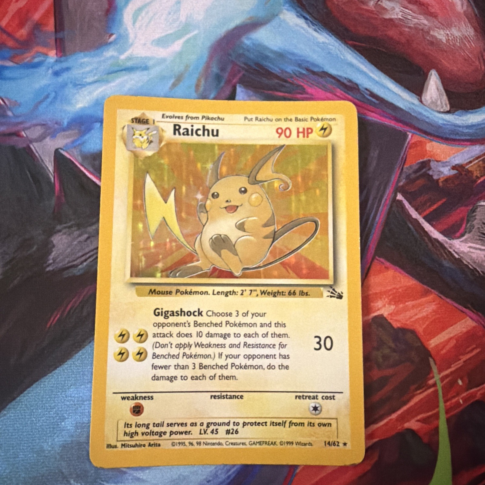 Pokémon TCG Raichu Fossil Holo Rare Card 14/62 Mp Pokémon TCG Raichu Fossil Holo Rare Card 14/62 Mp