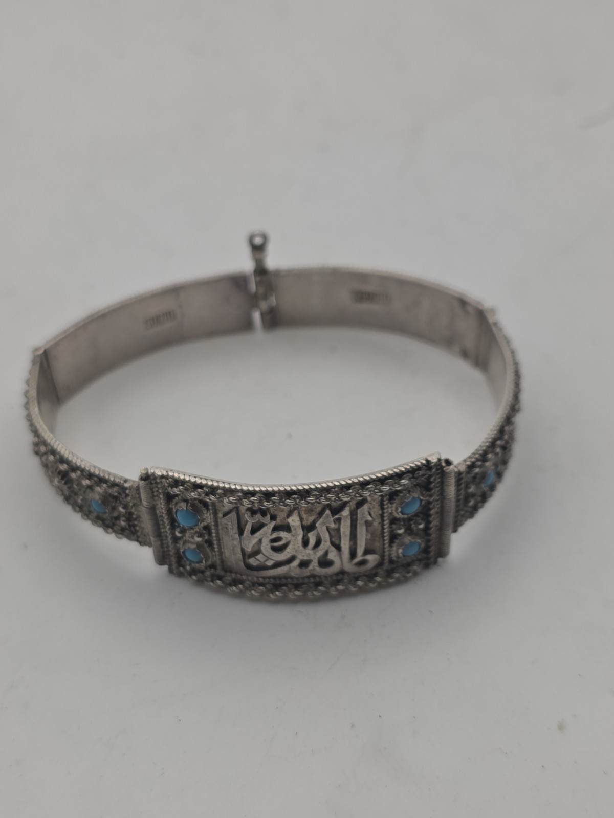 WWI era silver 900 bracelet Ottoman empire Cevat Combanli pasa Officer L 17.5 cm