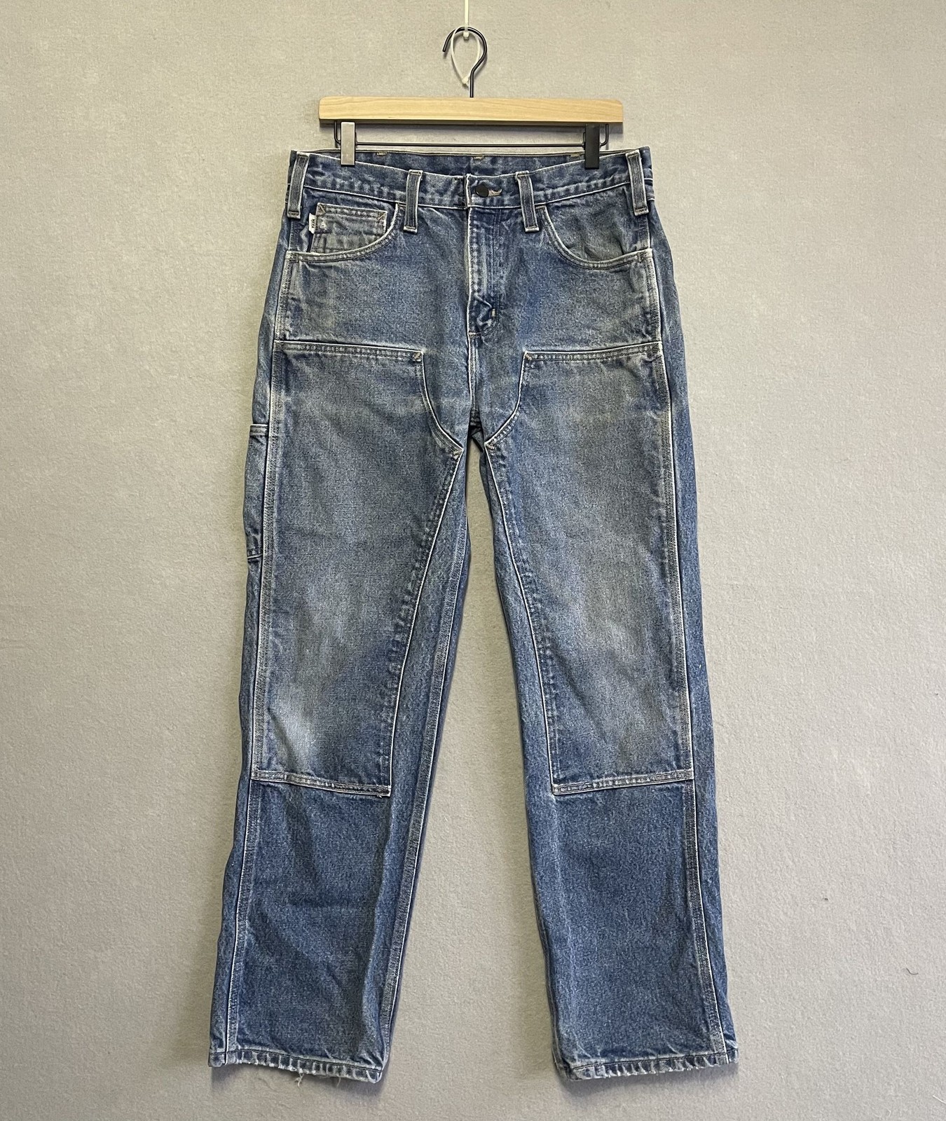 Carhartt Mens Blue Double Knee Work Jeans 33x32 Durable Carpenter Relaxed Fit Carhartt Mens Blue Double Knee Work Jeans 33x32 Durable Carpenter Relaxed Fit