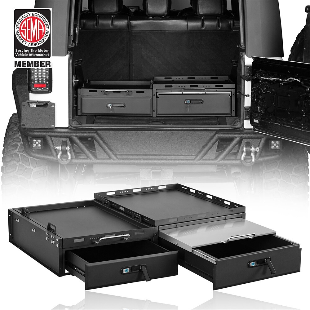 Steel Cargo Drawer System Upper Basket for 2015-2026 Jeep Wrangler JK JL 4 Roor