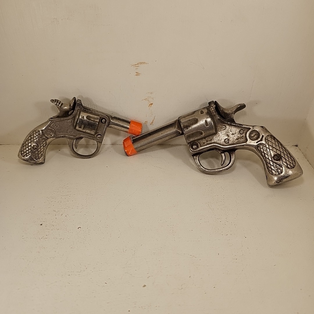 Lot Of 2 Hubley Smith & Wesson Cast Iron Cap Guns 