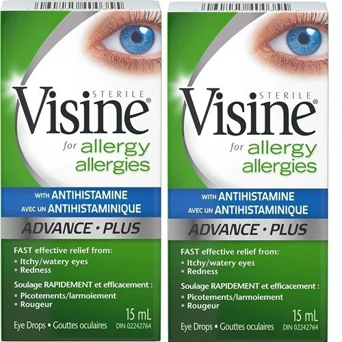 2 Pack Visine Antihistamine Advance Allergy Eye Drops 15ml Duty Free No tariff 2 Pack Visine Antihistamine Advance Allergy Eye Drops 15ml Duty Free No tariff