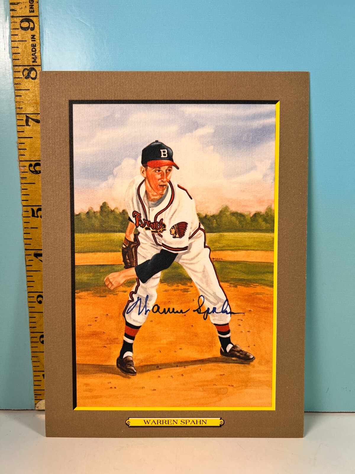 🔥1987 Perez Steele WARREN SPAHN Limited Edition Autographed Card 1424/5K RARE🔥