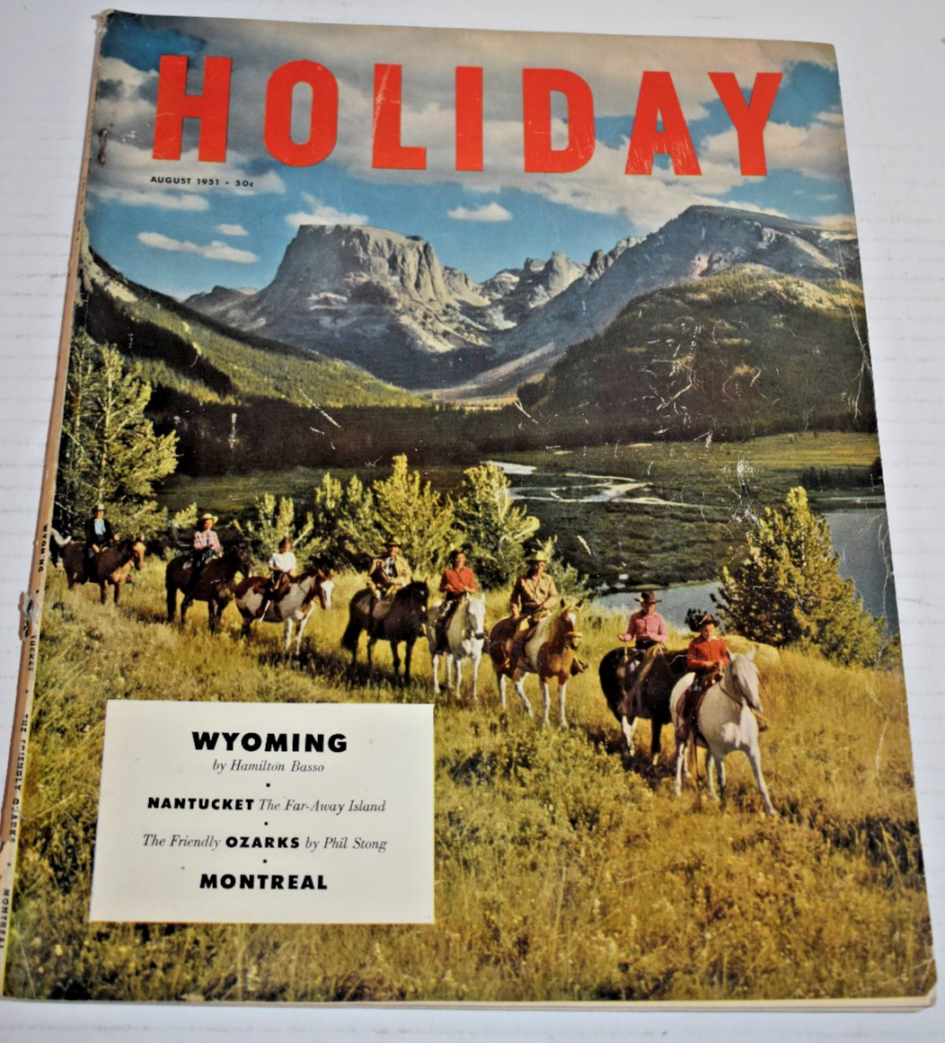 Vtg. August 1951 Holiday Magazine - Horseback Riding in Wyoming Cover