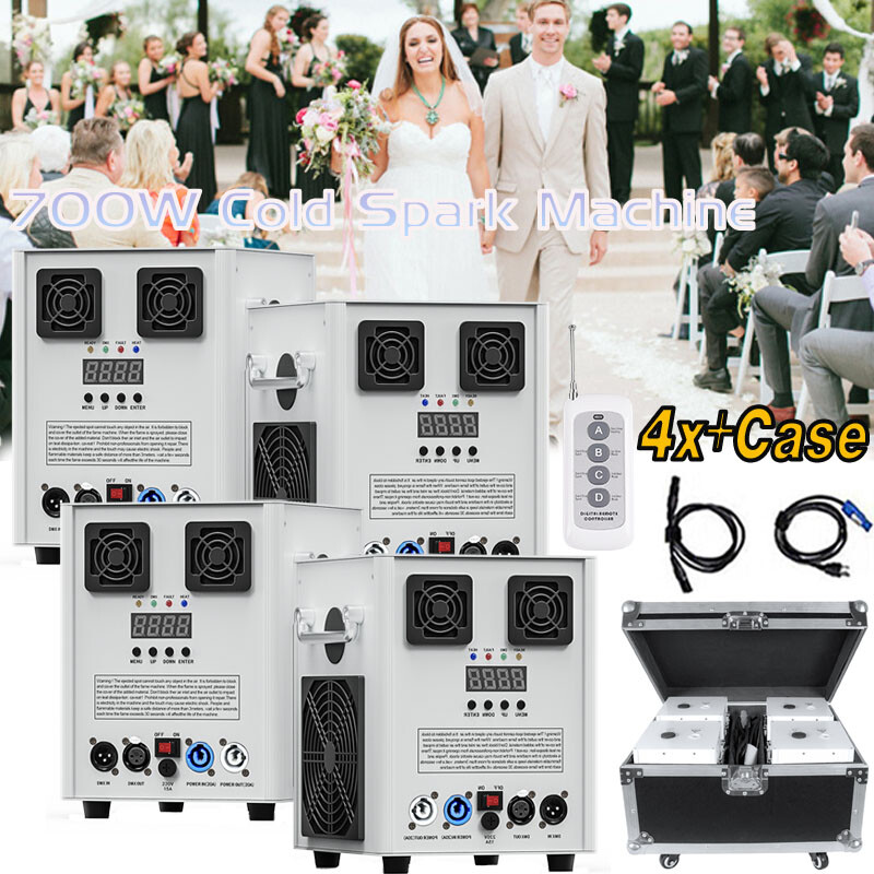 700W Cold Spark Machine Stage Effect DMX Firework DJ Event Party Wedding w/case