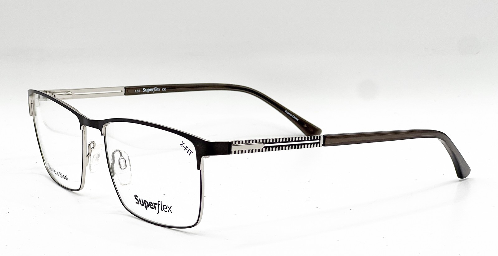 NEW SUPERFLEX SF-672 M103 CHARCOAL SILVER AUTHENTIC EYEGLASSES 60-18