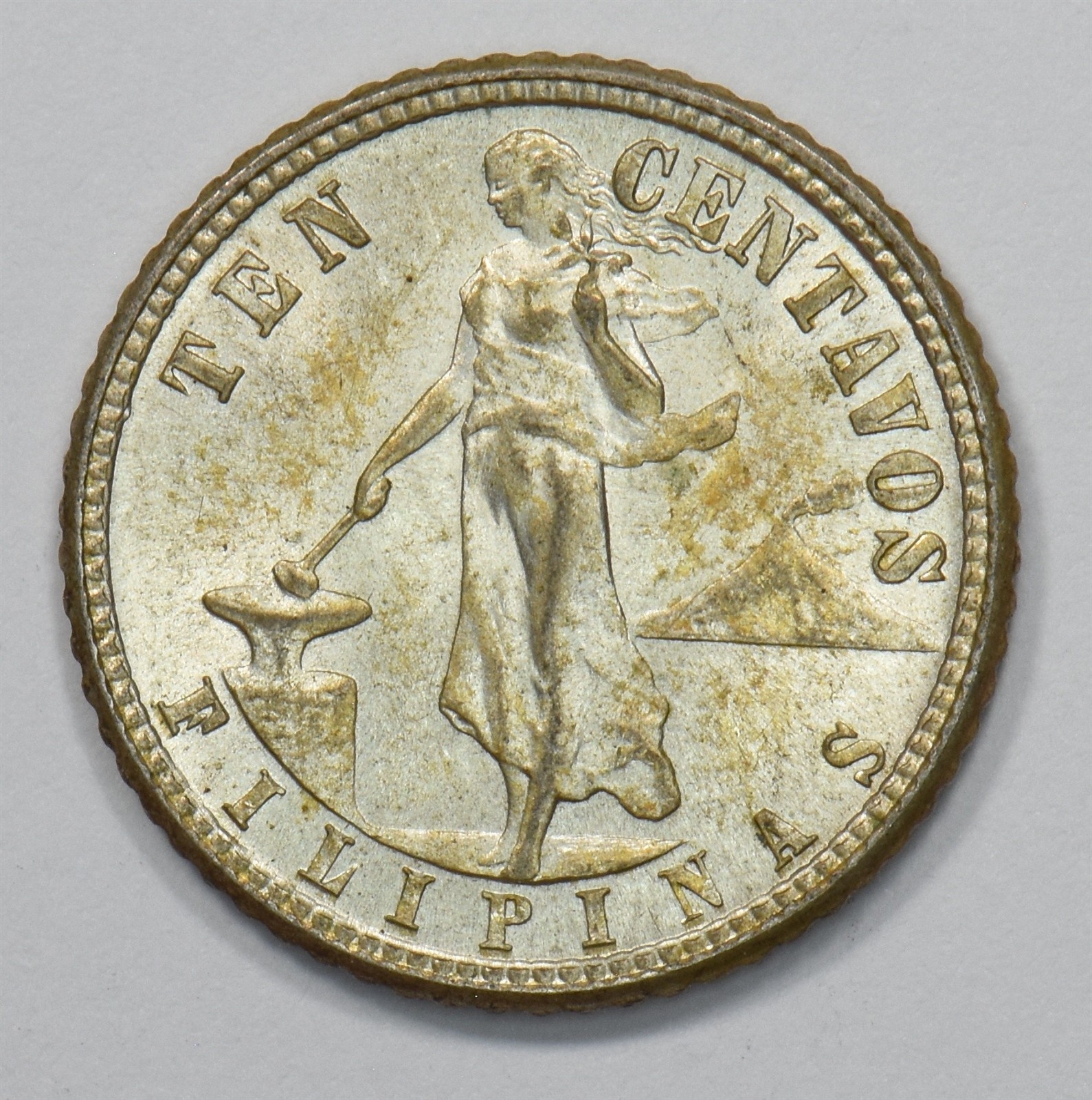 Philippines 1944-D Commonwealth Ten Centavos Silver P151255 Philippines 1944-D Commonwealth Ten Centavos Silver P151255