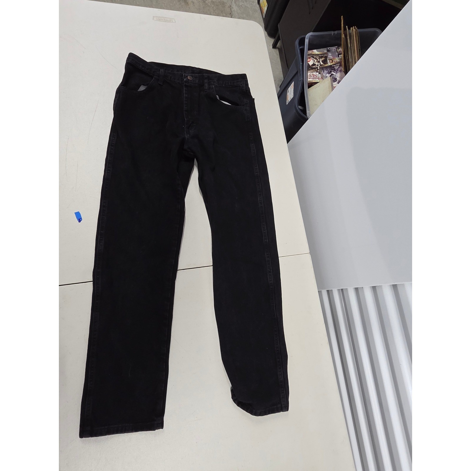 Wrangler Cowboy Cut Black Jeans Mens 32x32 Straight Leg Denim Pants 1087619CB