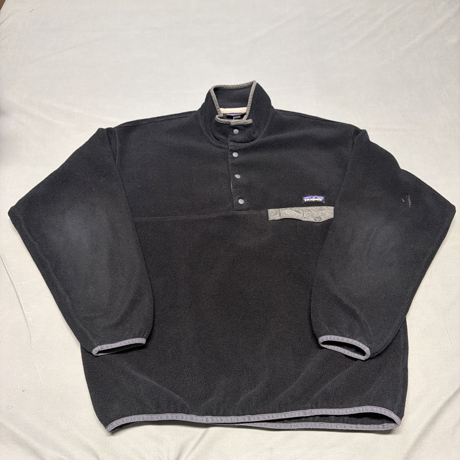 Patagonia Vintage Snap-T Synchilla Fleece Pullover Jacket Mens Black Large Patagonia Vintage Snap-T Synchilla Fleece Pullover Jacket Mens Black Large