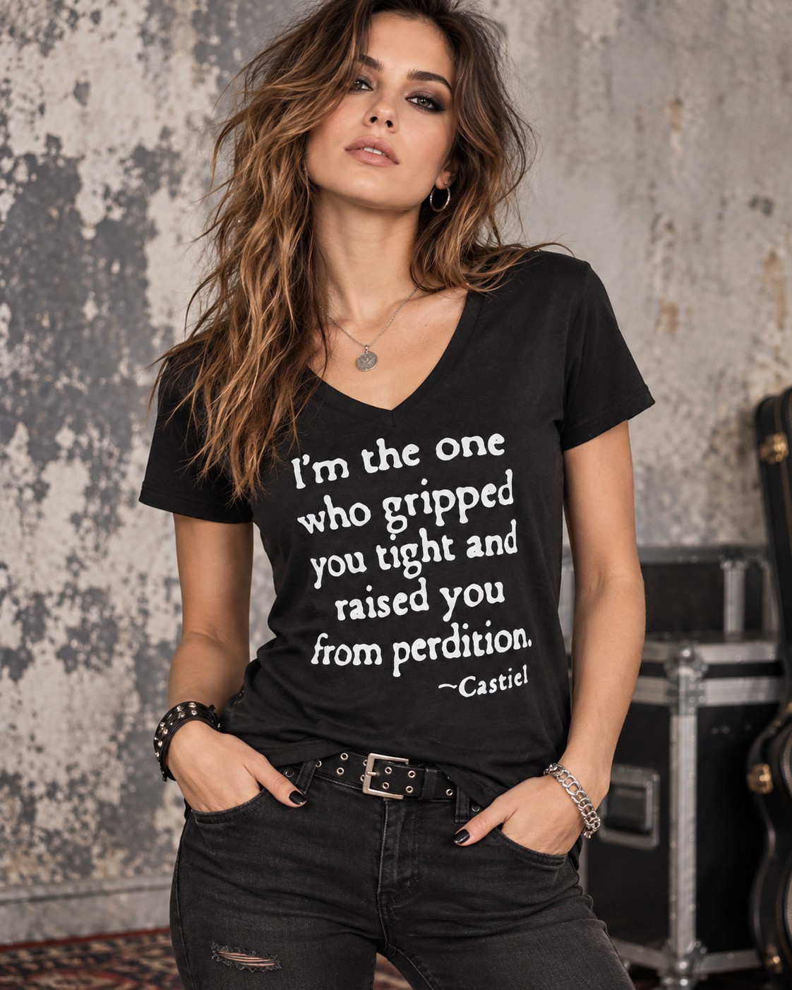 SUPERNATURAL VINTAGE CASTIEL ANGEL QUOTE TEE SZ XL