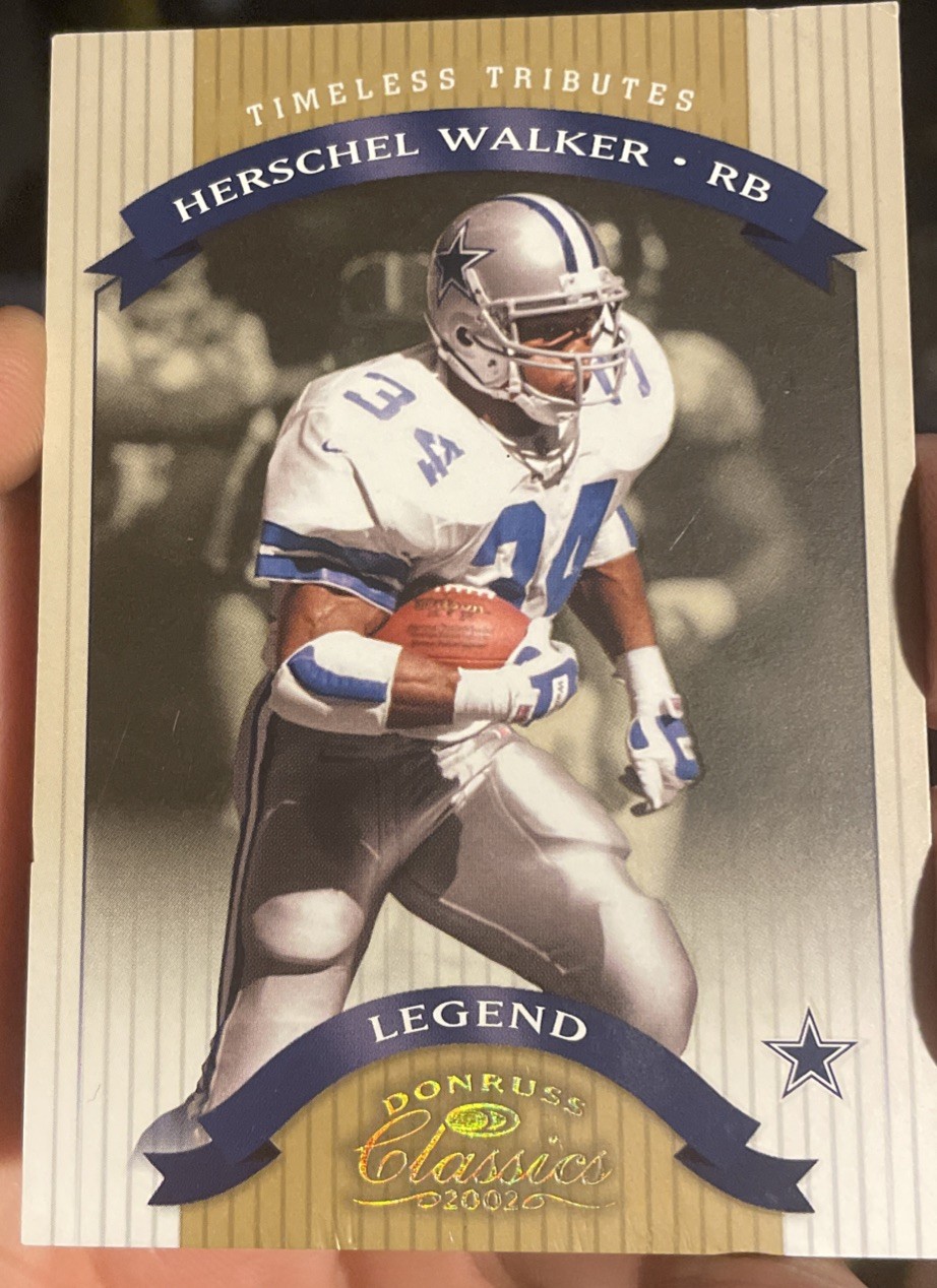 2002 Donruss Classics Timeless Tributes HERSCHEL WALKER 034/100 Dallas Cowboys