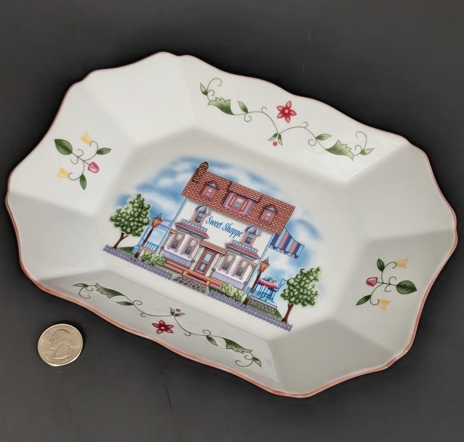 Lenox The Lenox Village Candy Tray Porcelain Floral Rectangle White Excellent Lenox The Lenox Village Candy Tray Porcelain Floral Rectangle White Excellent
