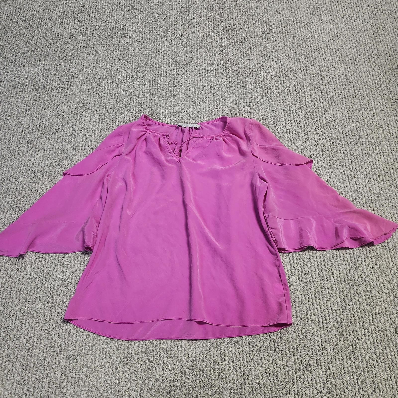 Alice & Trixie Pink Blouse 100% Silk Size Large