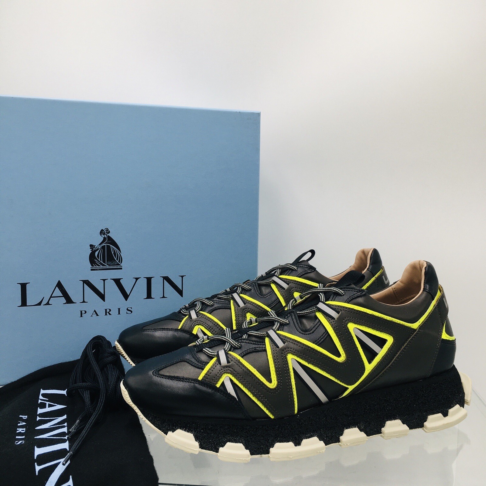 Lanvin FM- SKDECL - MASP - E- 19 - Dark Khaki / Yellow - Men’s Running Shoes 10 Lanvin FM- SKDECL - MASP - E- 19 - Dark Khaki / Yellow - Men’s Running Shoes 10