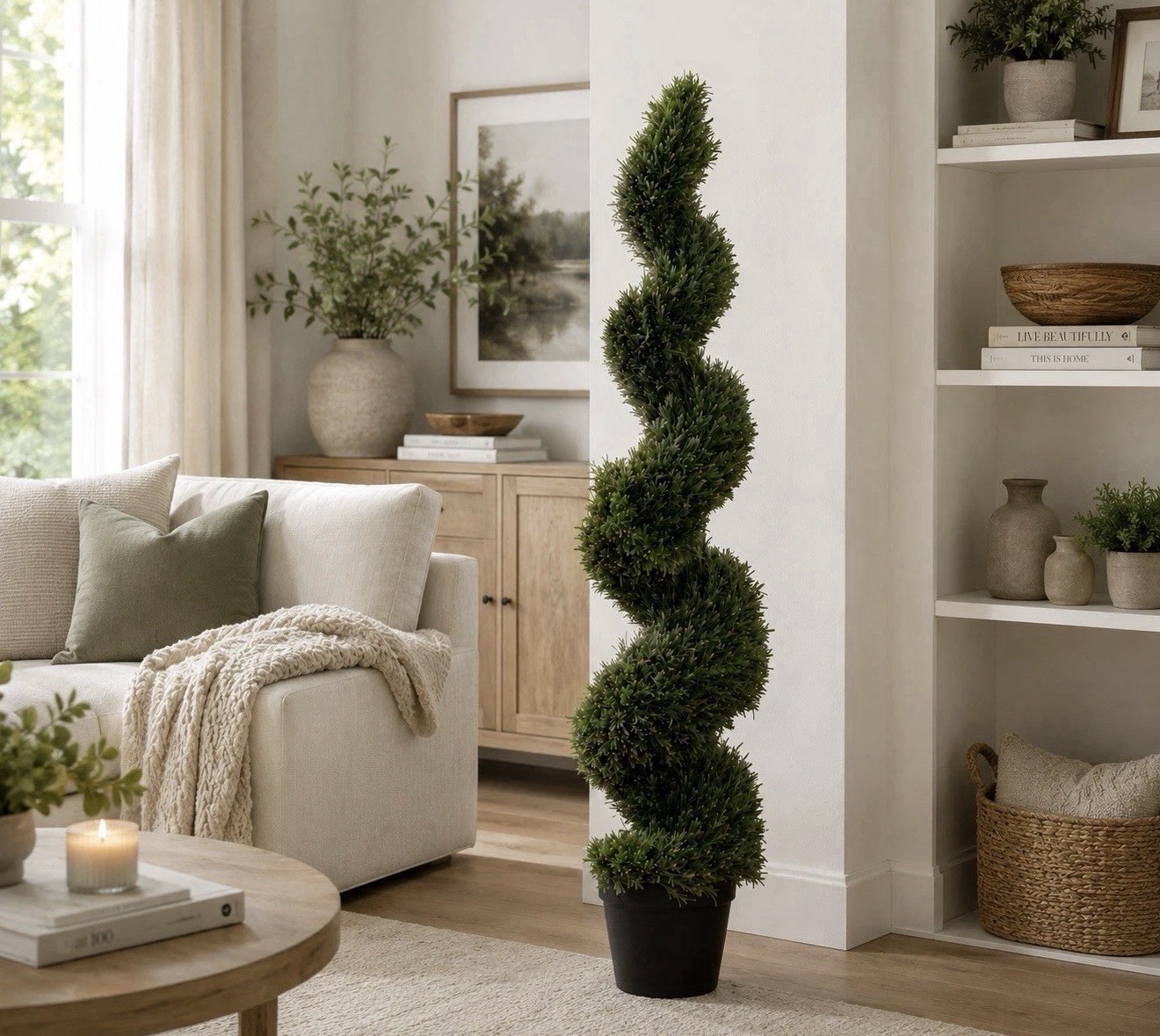 6’ Artificial Rosemary Topiary Spiral Tree UV Resistant Indoor/Outdoor. 6’ Artificial Rosemary Topiary Spiral Tree UV Resistant Indoor/Outdoor.
