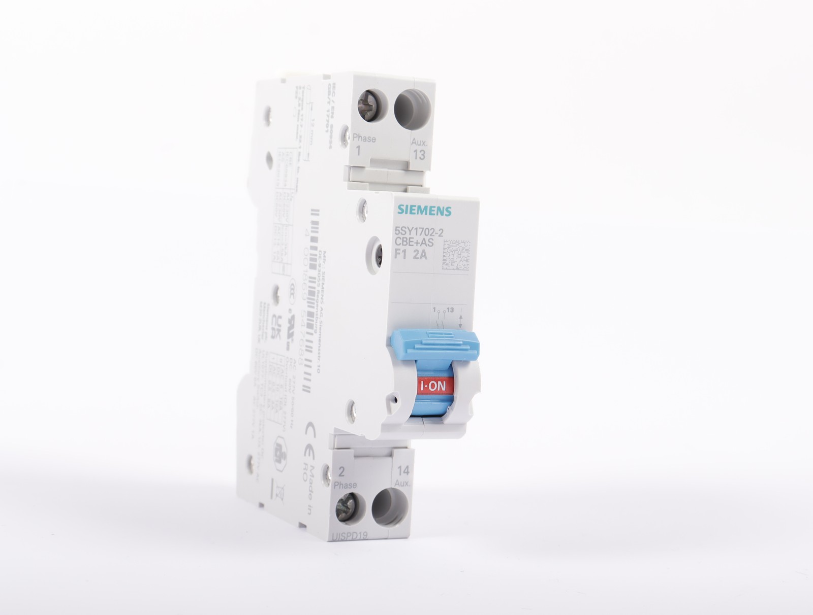 Siemens device circuit breaker 1 pole with auxiliary switch 5SY1702-2 -2400405