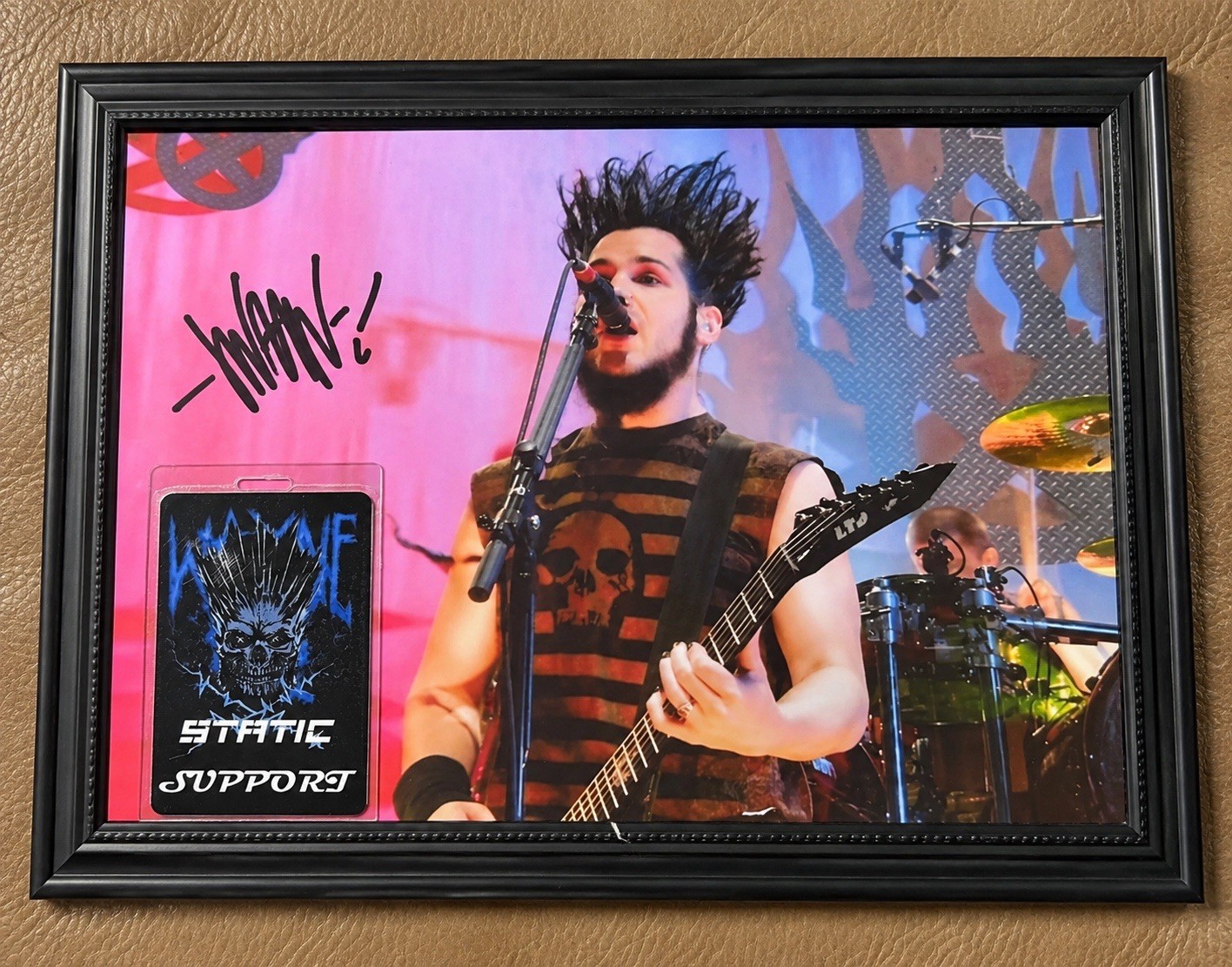 Wayne Static Signed Photo Reprint Framed w/ Static-X Laminate Wayne Static Signed Photo Reprint Framed w/ Static-X Laminate