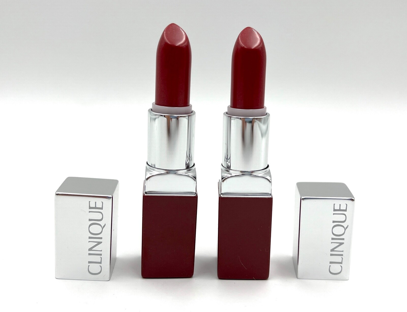 2 Pcs Clinique LIP Color  Lipstick 13 Love Pop ~Full Size  in Retail Shell Case