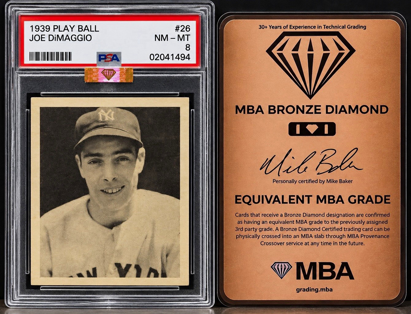 1939 Play Ball Joe DiMaggio #26 New York Yankees PSA 8 NM MBA BRONZE  EYE APPEAL