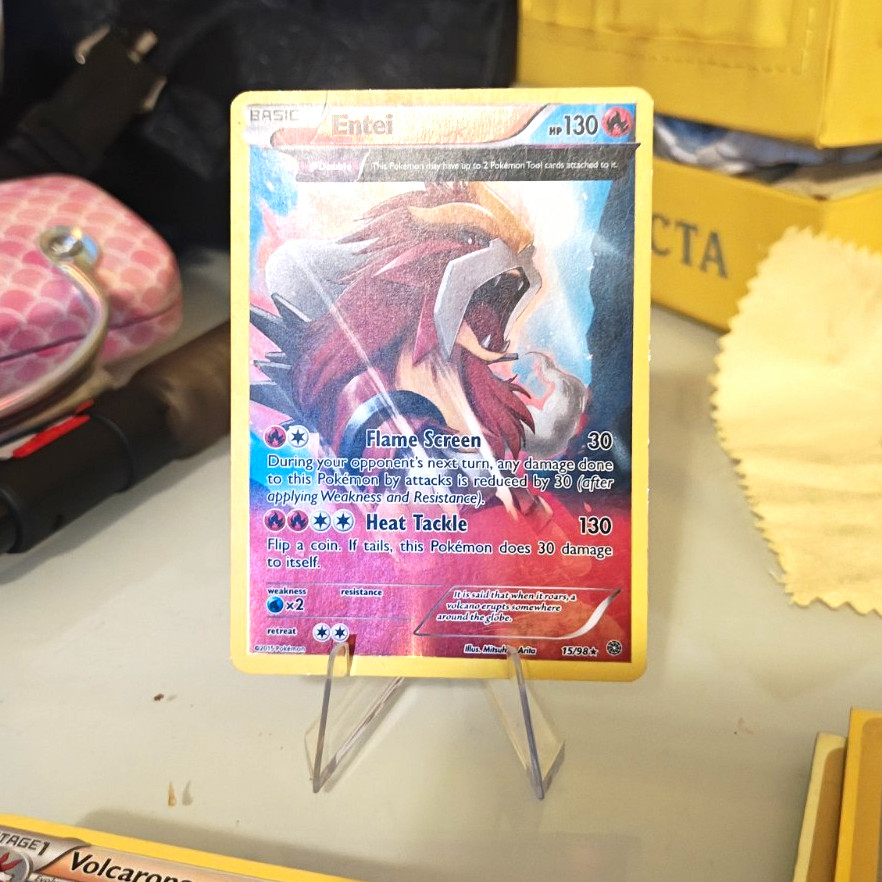 Pokemon TCG XY Ancient Origins Entei 15/98 EN Rev Holo Rare Θ Double Pokemon TCG XY Ancient Origins Entei 15/98 EN Rev Holo Rare Θ Double