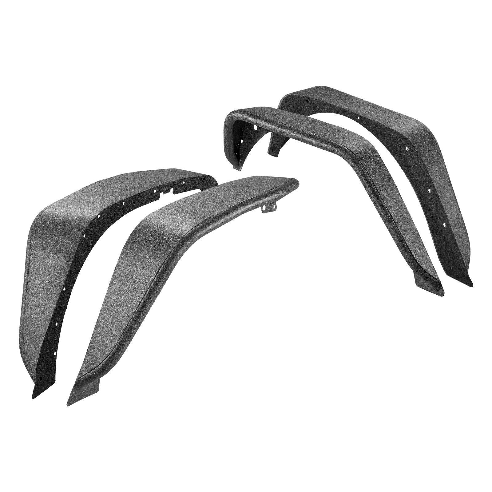 Uimoso 4PCS Tubular Fender Flares For 2007-2018 Jeep Wrangler JK 2/4 Doors