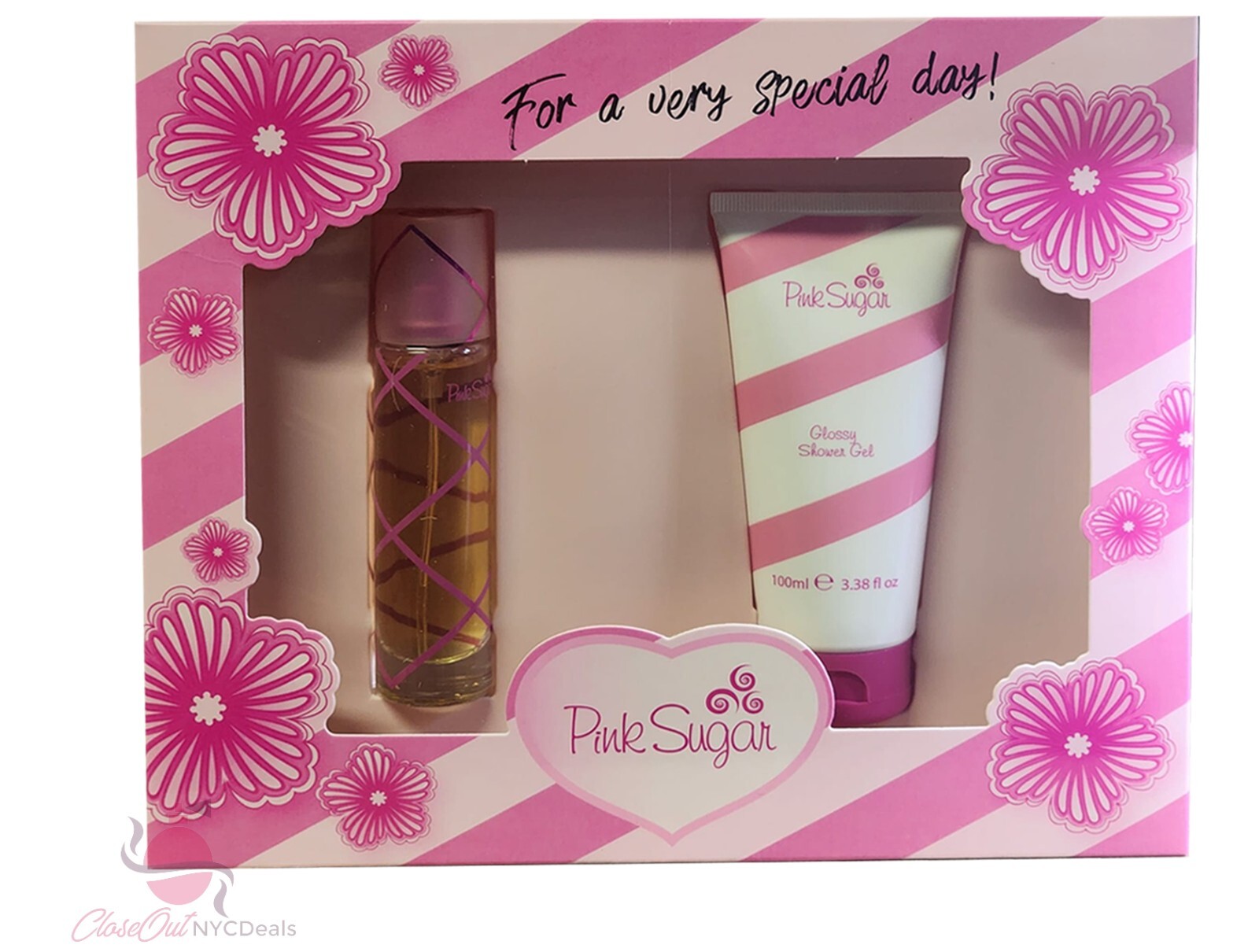 PINK SUGAR by Aquolina - 2 pc Set-1.0 oz EDT Spray+3.38 oz Shower Gel