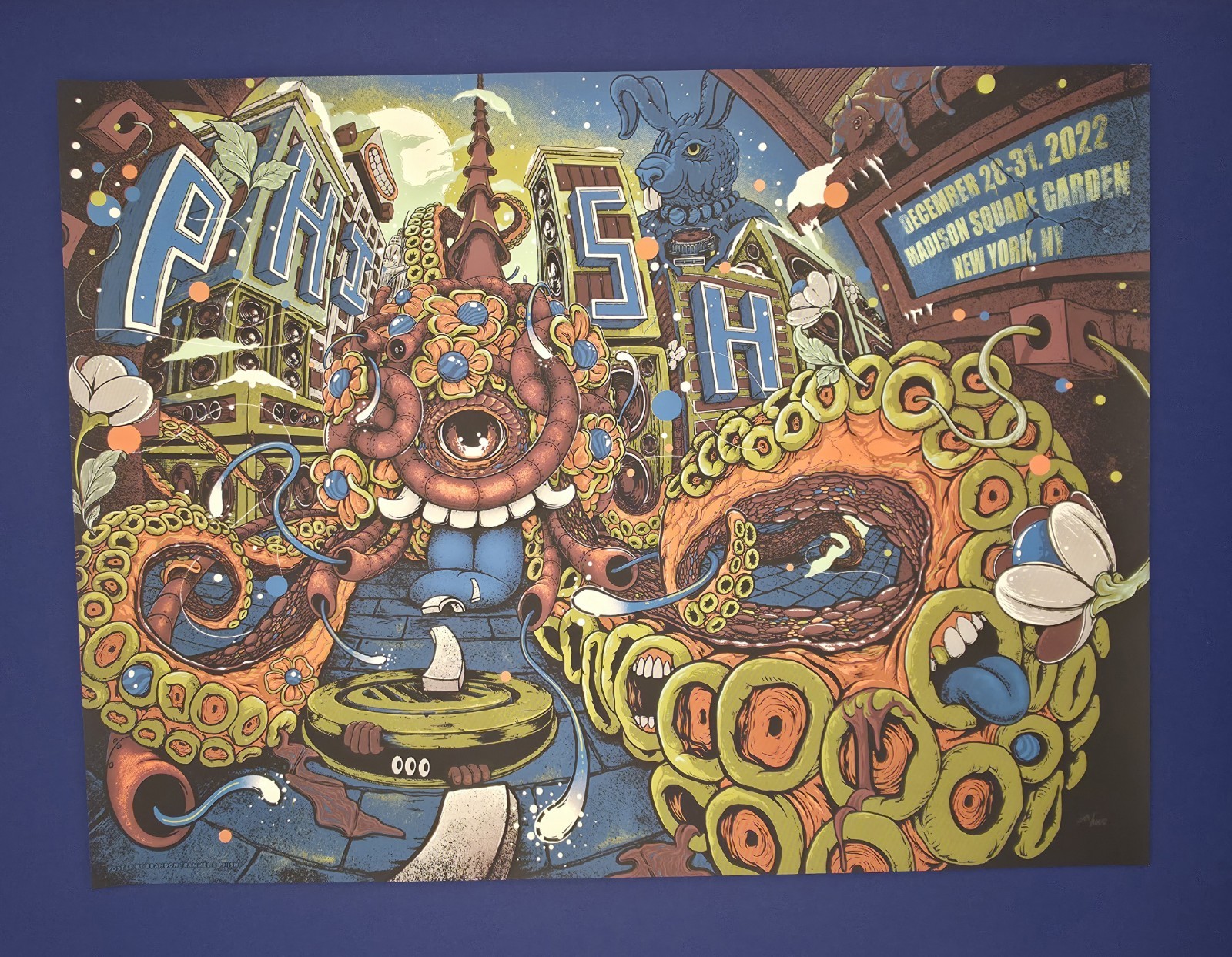 2022 PHISH MSG NYE Run LE Poster #xx/1000 Brandon Trammel MSG Multi-Color  NYC
