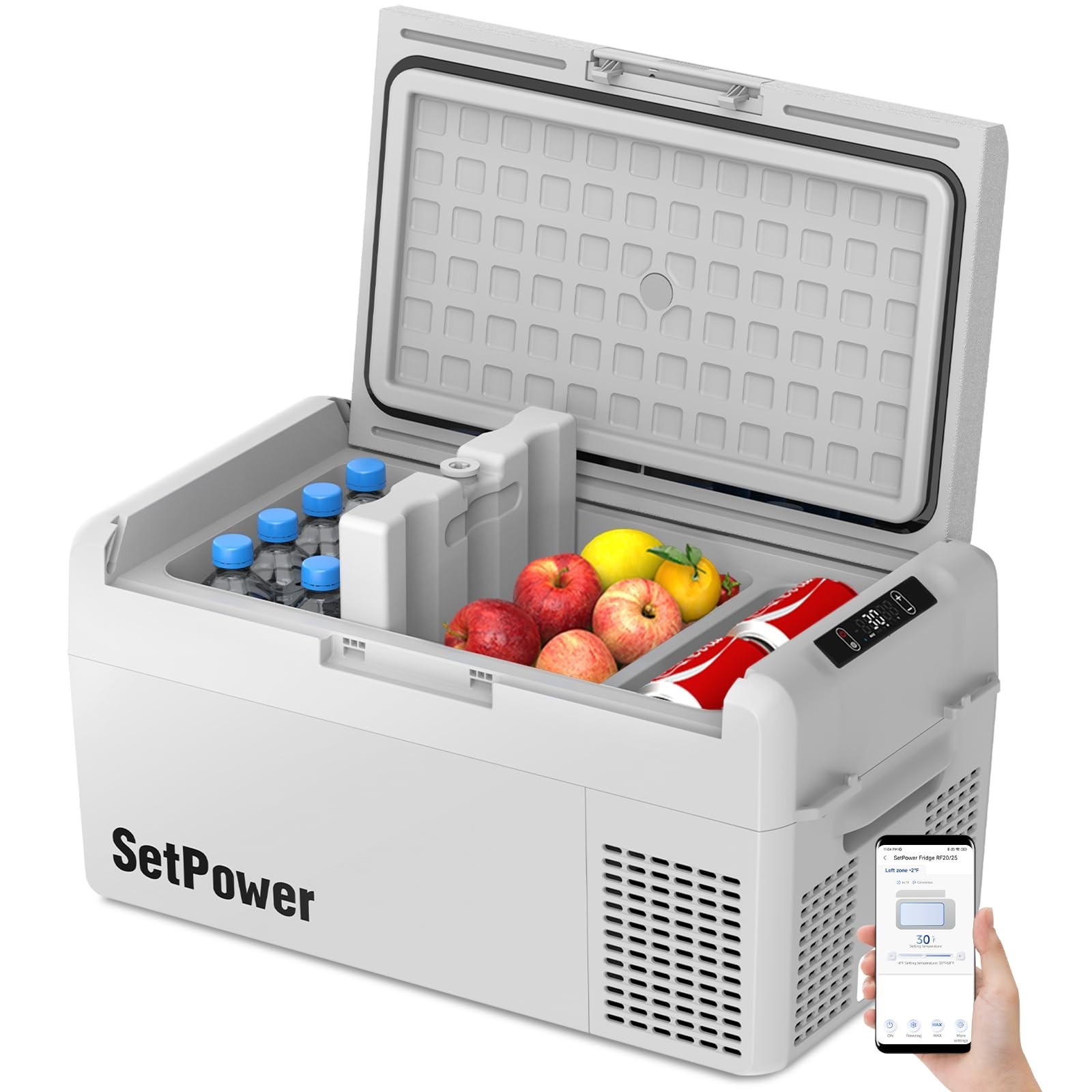 Setpower 12V Refrigerator 21QT Car Refrigerator 12V Fridge Freezer Gray