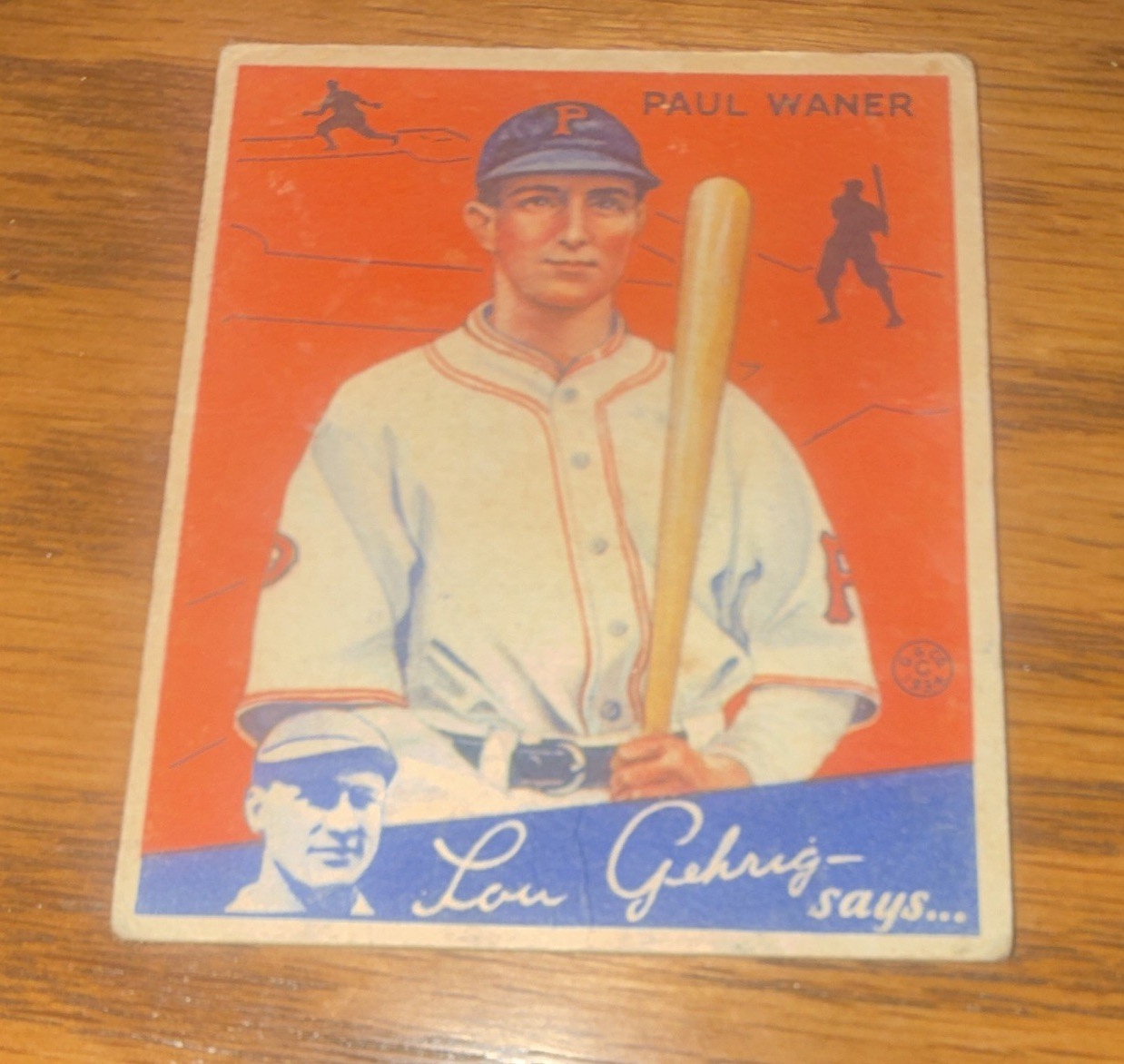 Goudey 1934 Big League Chewing Gum Paul Waner Pittsburgh Pirates Card #11 Goudey 1934 Big League Chewing Gum Paul Waner Pittsburgh Pirates Card #11