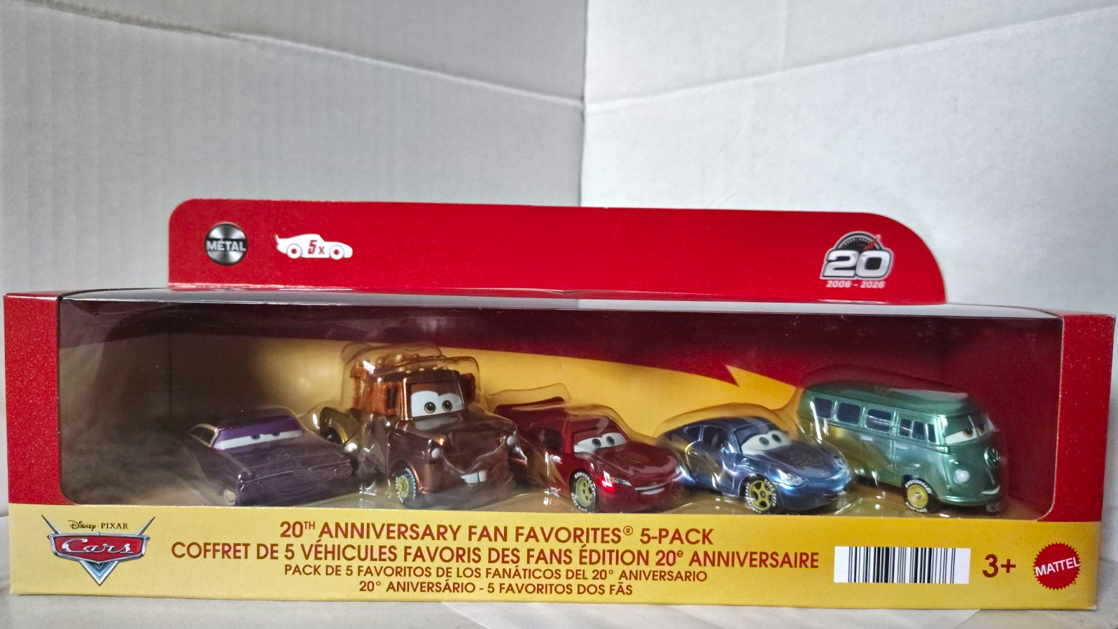 Mattel Disney Pixar Cars 20th Anniversary Fan Favorites 5-Pack 1:55 Unopened Mattel Disney Pixar Cars 20th Anniversary Fan Favorites 5-Pack 1:55 Unopened