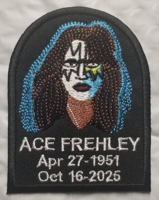 Ace Frehley Apr 27-1951 Oct 16- 2025 Embroidered Patch approx 2.5x3.25\