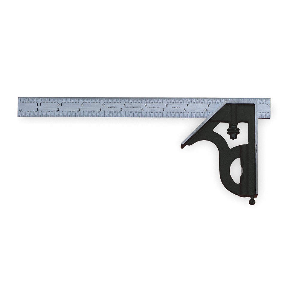 STARRETT 11H-12-4R Combination Square Set,2 Pc 3AEP9