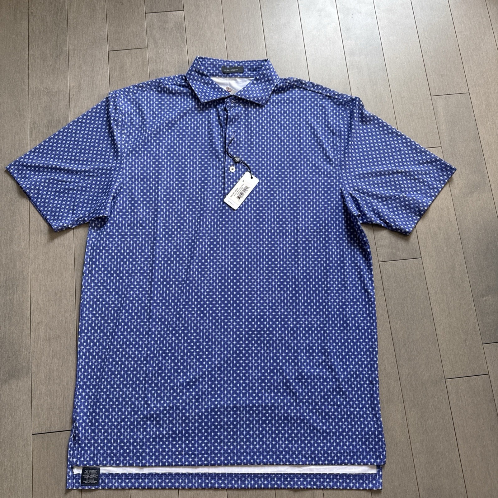 NWT Turtleson Barron Performance Golf Polo Men\'s Medium M Star Navy Blue Royal NWT Turtleson Barron Performance Golf Polo Men\'s Medium M Star Navy Blue Royal