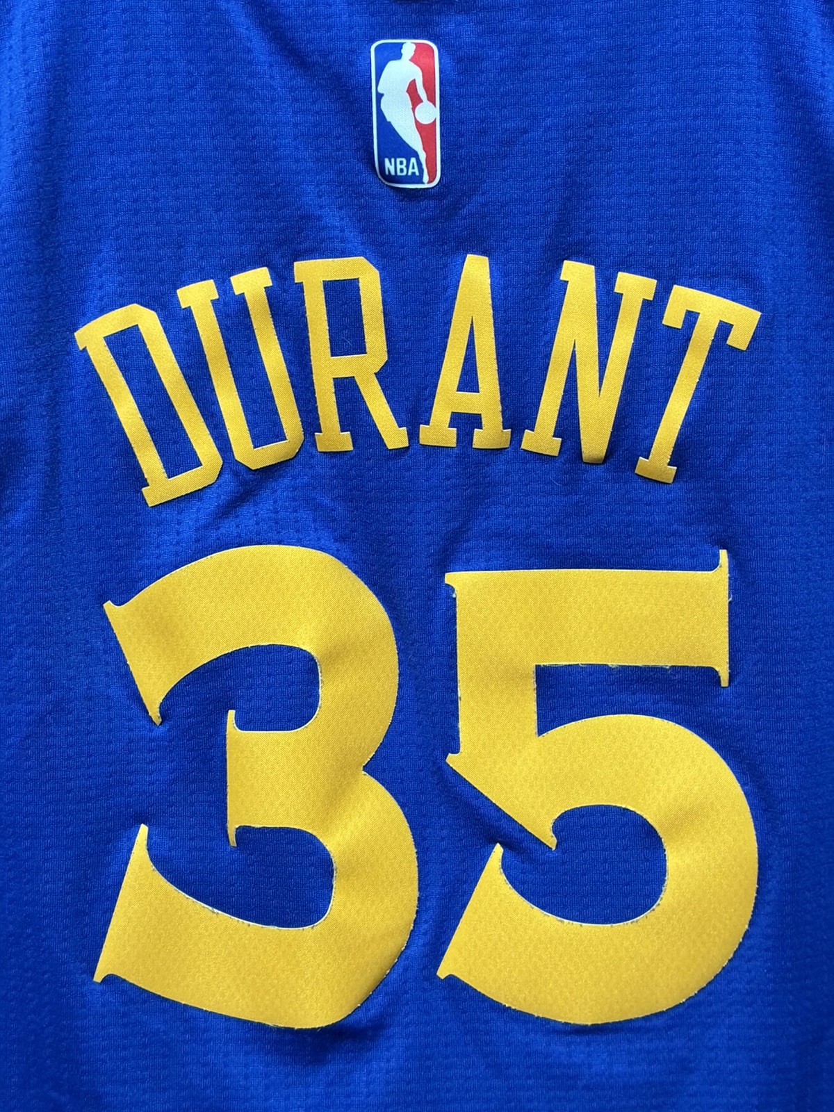 Nike Kevin Durant #35 Warriors Jersey Blue 2017 NBA Finals Champions Mens Large