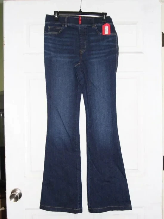 SPANX Flare Jeans Pull On Stretch Midnight Shade Womens XL • NWT