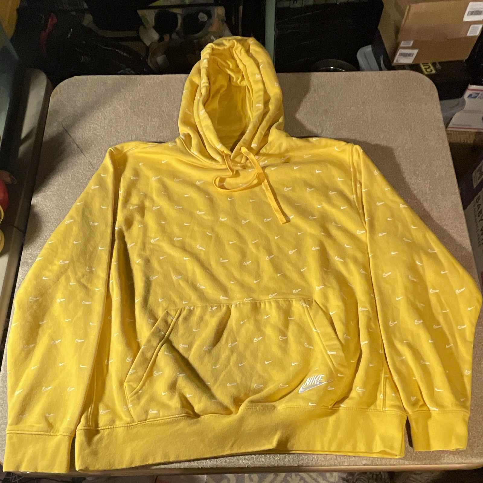 Nike Lab NRG All Over Swoosh Hoodie Chrome Yellow XL Heavyweight Fleece Rare Nike Lab NRG All Over Swoosh Hoodie Chrome Yellow XL Heavyweight Fleece Rare