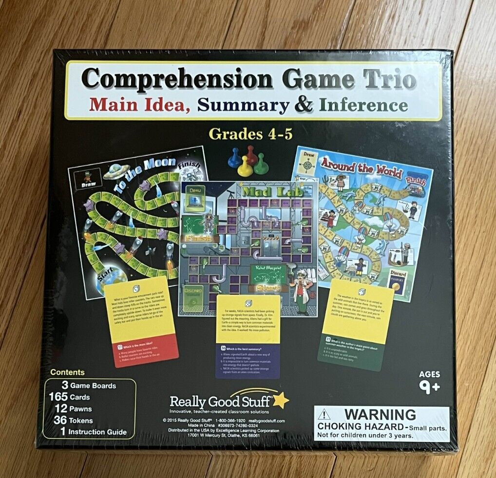 Really Good Stuff Grades 4-5 Comprehension Game Trio Main Idea Inference Summary