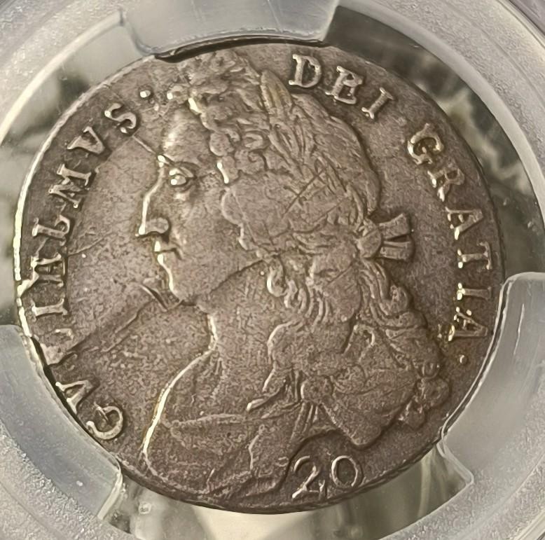 SCOTLAND WILLIAM II (William III of England) 1695 20 Shillings PCGS VF30