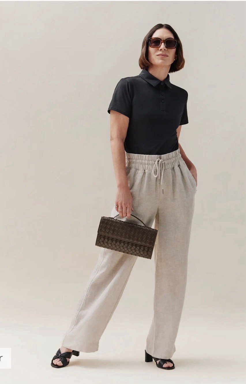 Quince Women’s 100% European Linen Wide Leg Pants Flax Size Small 30”