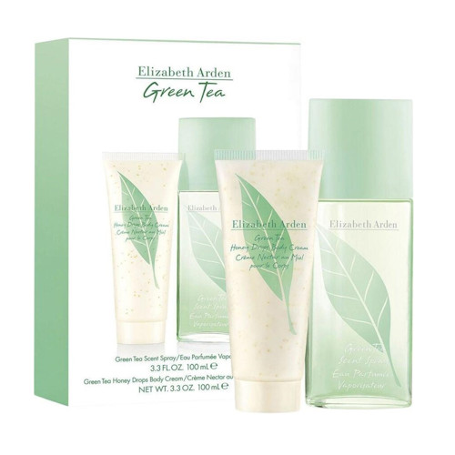 Green Tea by Elizabeth Arden 2pc Gift Set 3.3EDP+3.3 Honey Drops Body Cream NIB