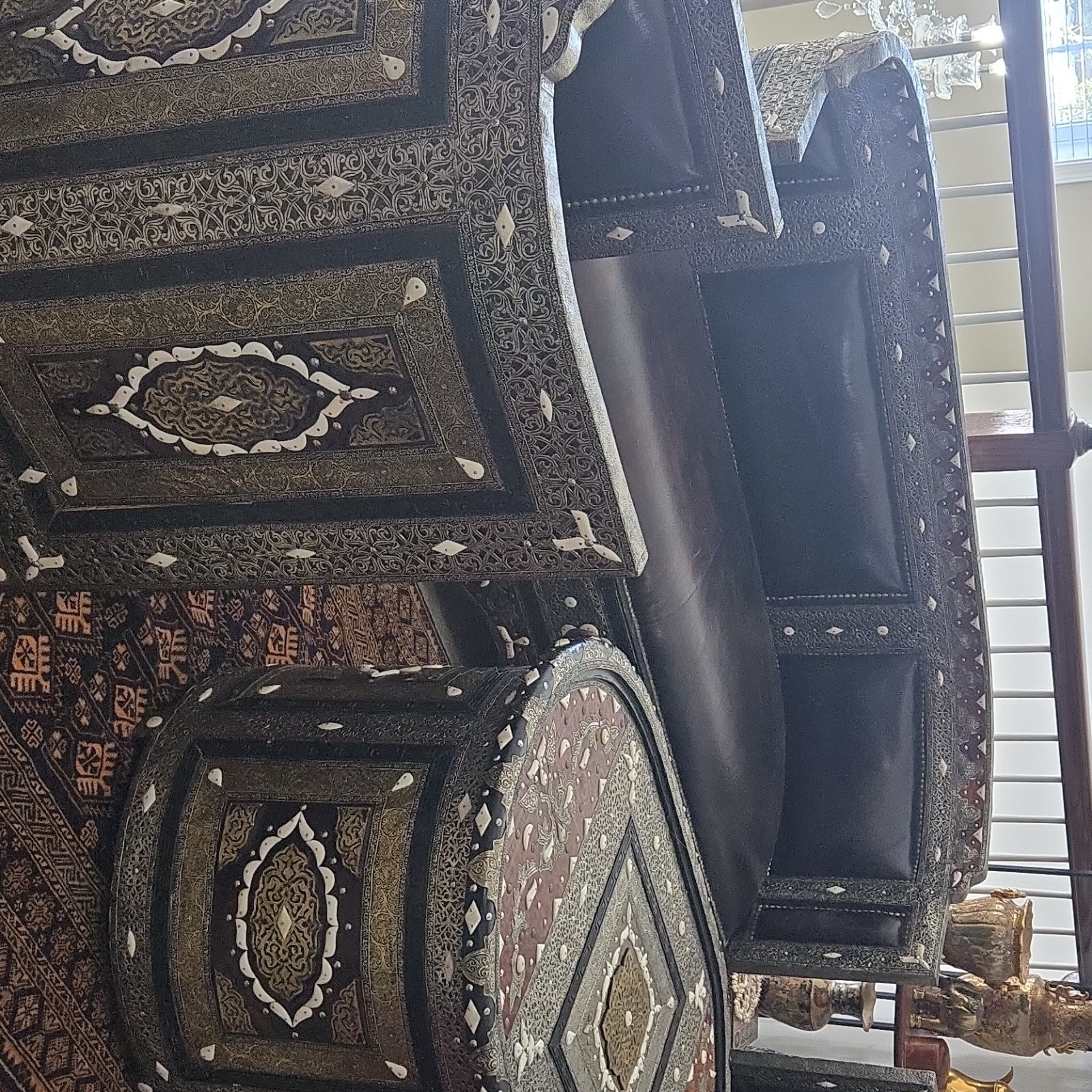 Antique Middle Eastern Moroccan  Handmade 4 Pieces Sofa Set And Table.